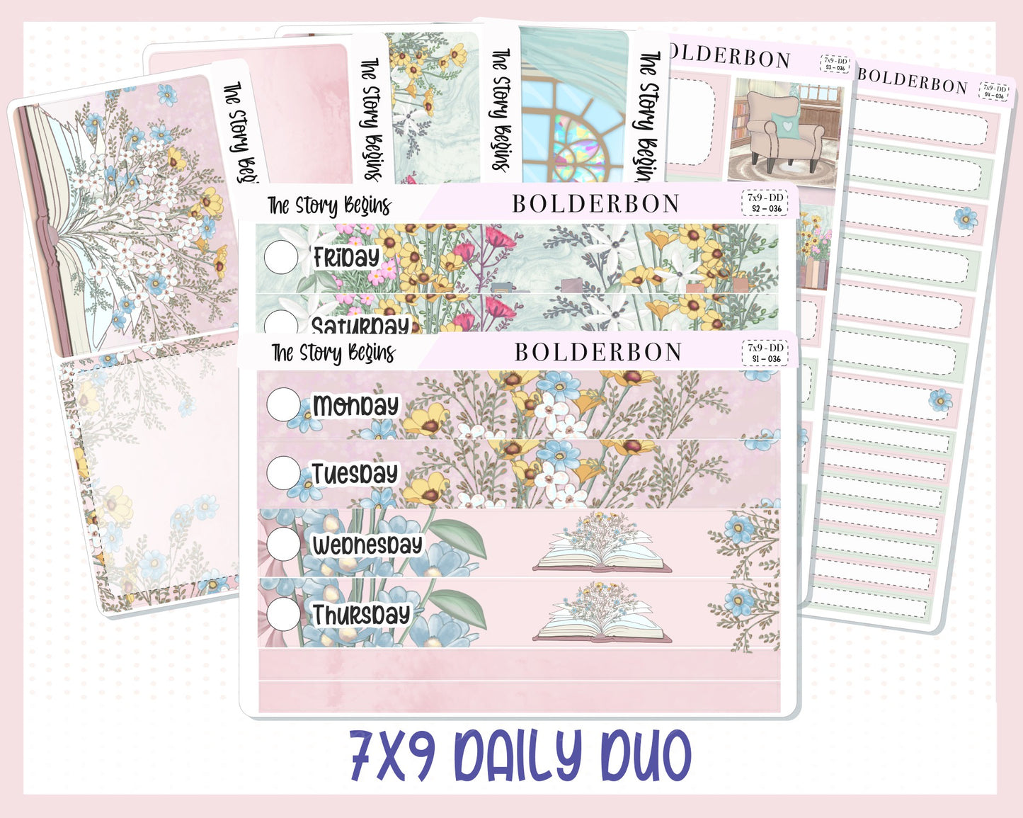 THE STORY BEGINS 7x9 Daily Duo || Planner Sticker Kit for Erin Condren