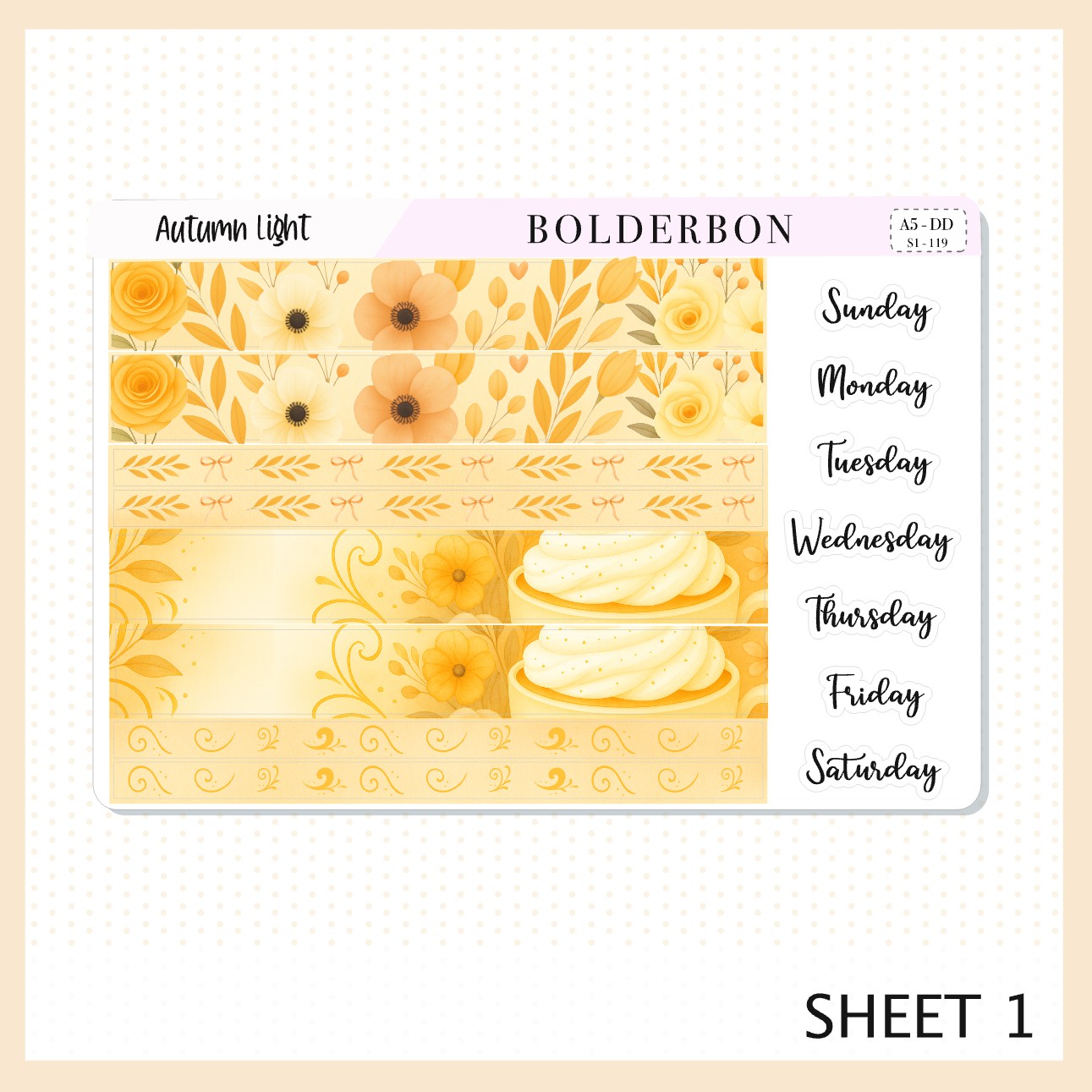 AUTUMN LIGHT A5 Daily Duo || Planner Sticker Kit