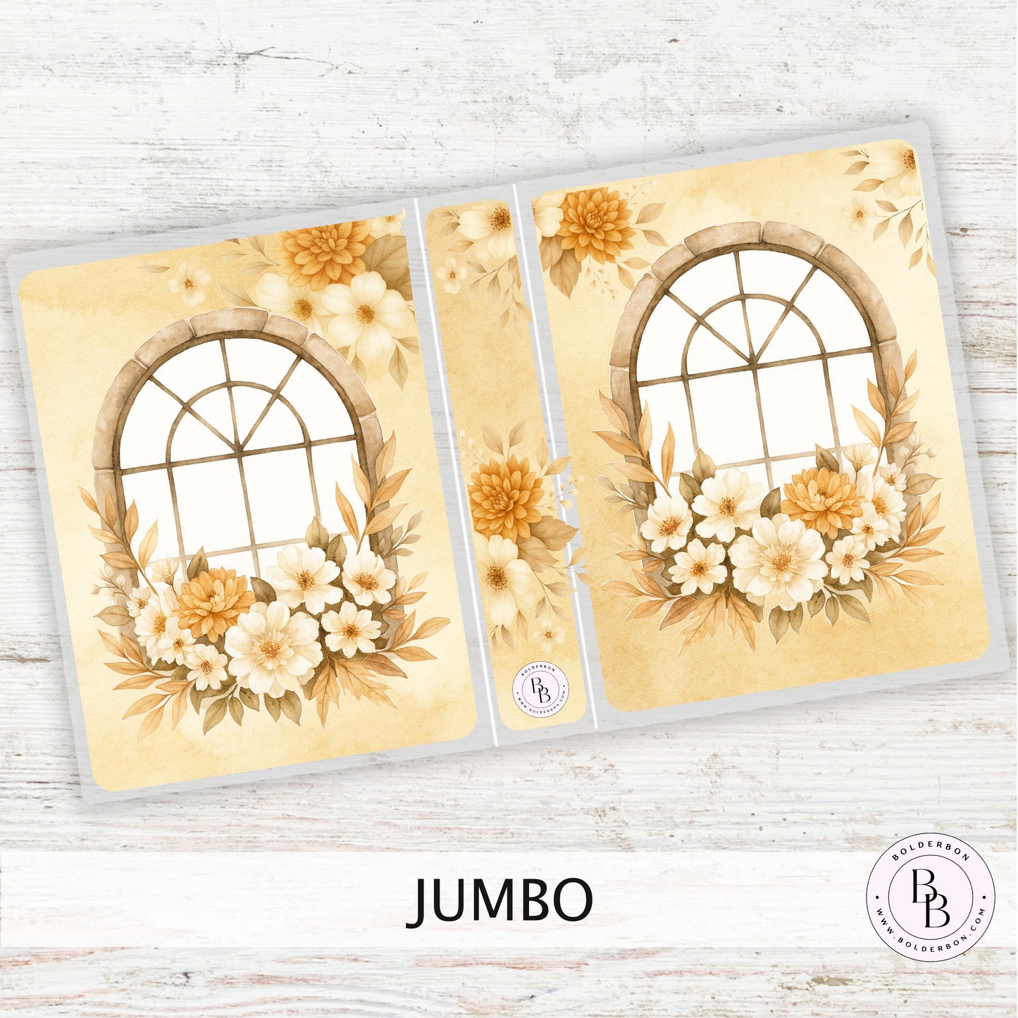 FALL VIEW Sticker Album || Sleeve Album, Sticker Lover's Gift, Window Floral Planner Sticker Organizer, Golden Flower Storage Book, Reusable Sticker Binder