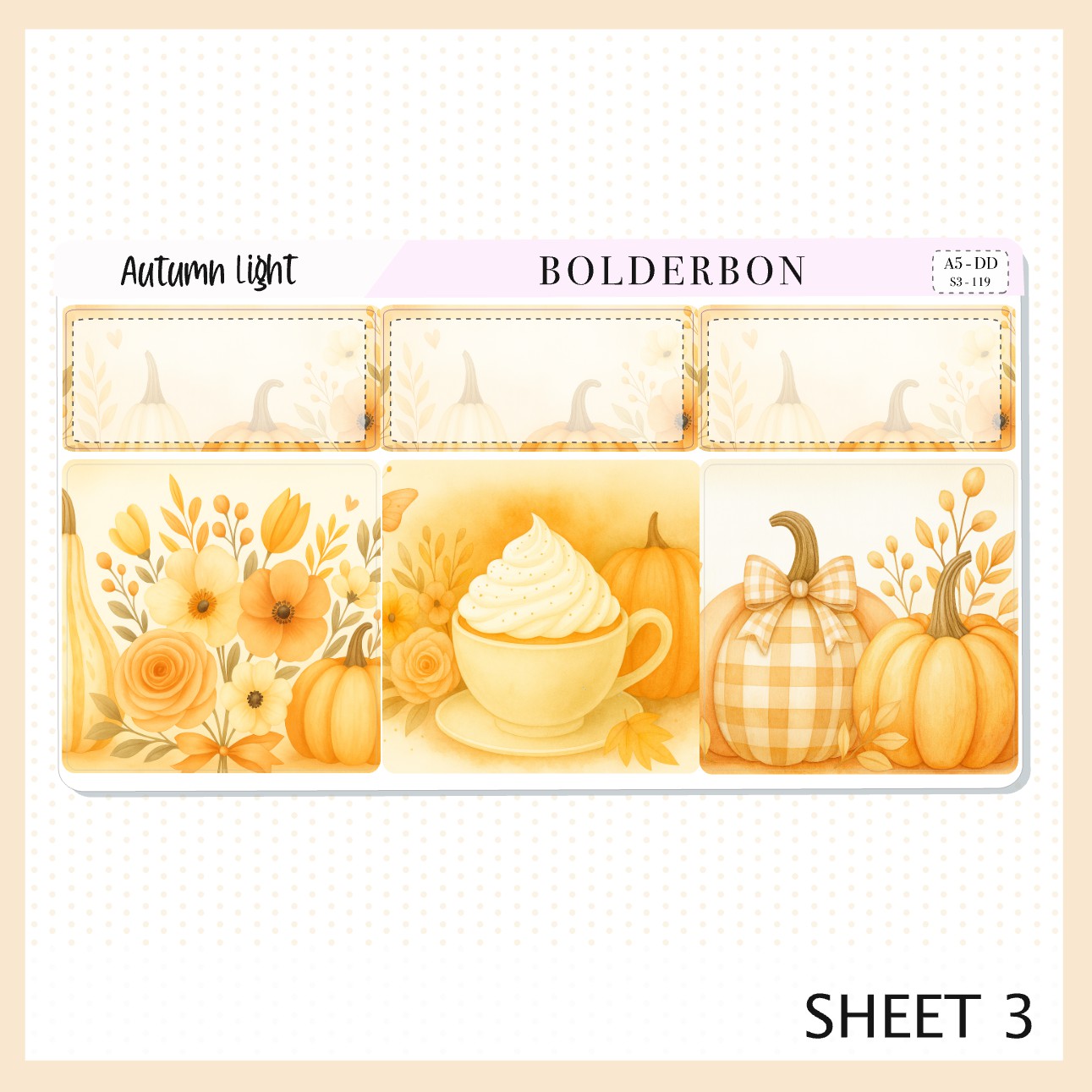 AUTUMN LIGHT A5 Daily Duo || Planner Sticker Kit