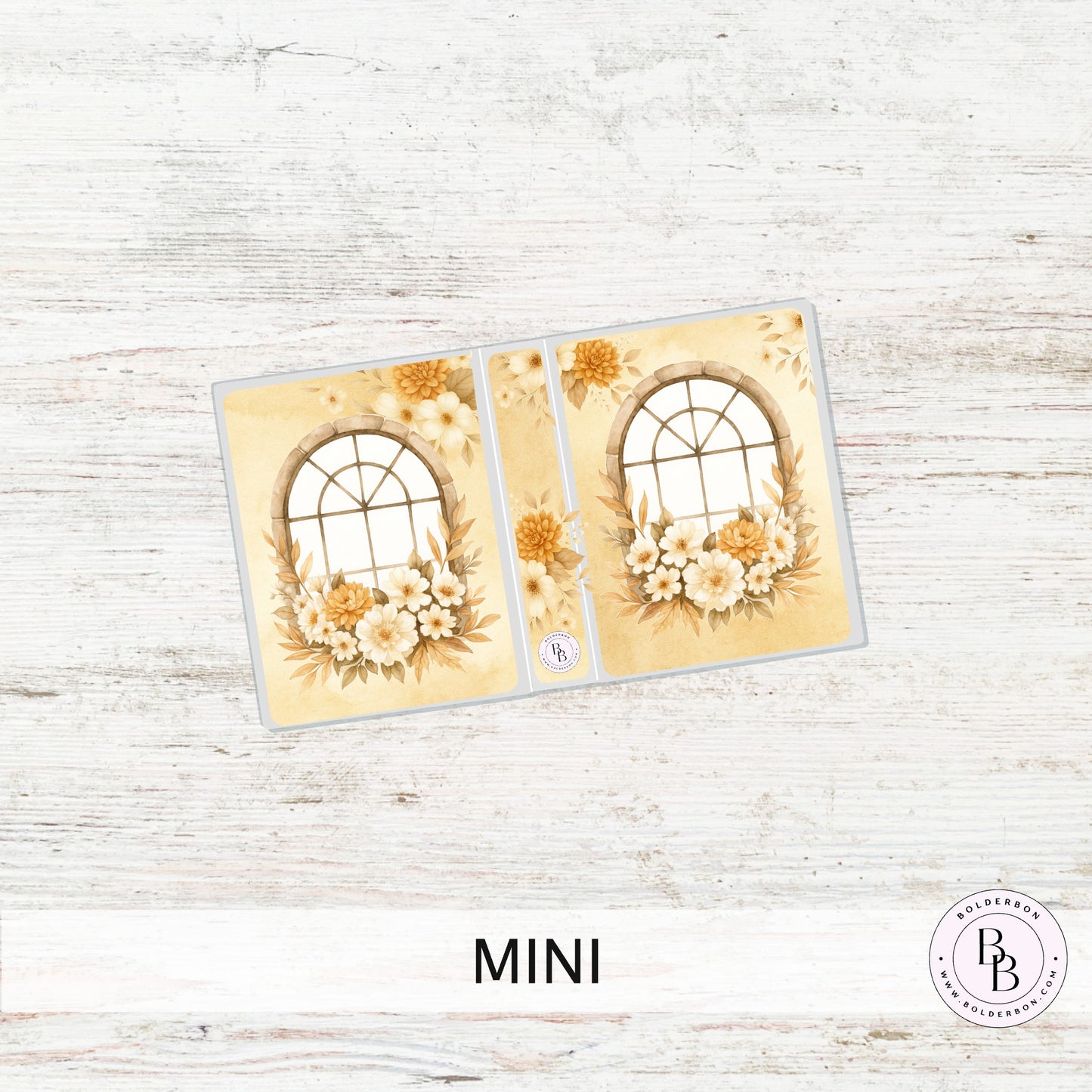 FALL VIEW Sticker Album || Sleeve Album, Sticker Lover's Gift, Window Floral Planner Sticker Organizer, Golden Flower Storage Book, Reusable Sticker Binder