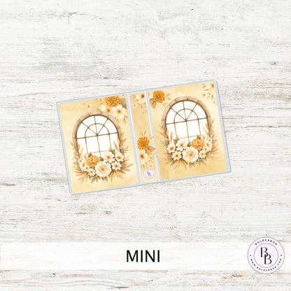 FALL VIEW Sticker Album || Sleeve Album, Sticker Lover's Gift, Window Floral Planner Sticker Organizer, Golden Flower Storage Book, Reusable Sticker Binder