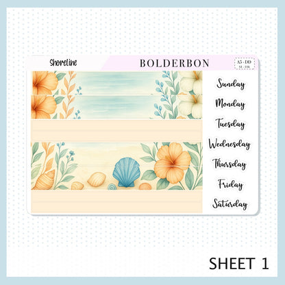 SHORELINE A5 Daily Duo ||  Planner Sticker Kit