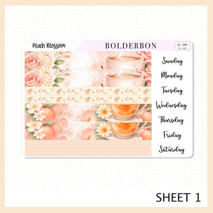 PEACH BLOSSOM A5 Daily Duo || EC Planner Sticker Kit