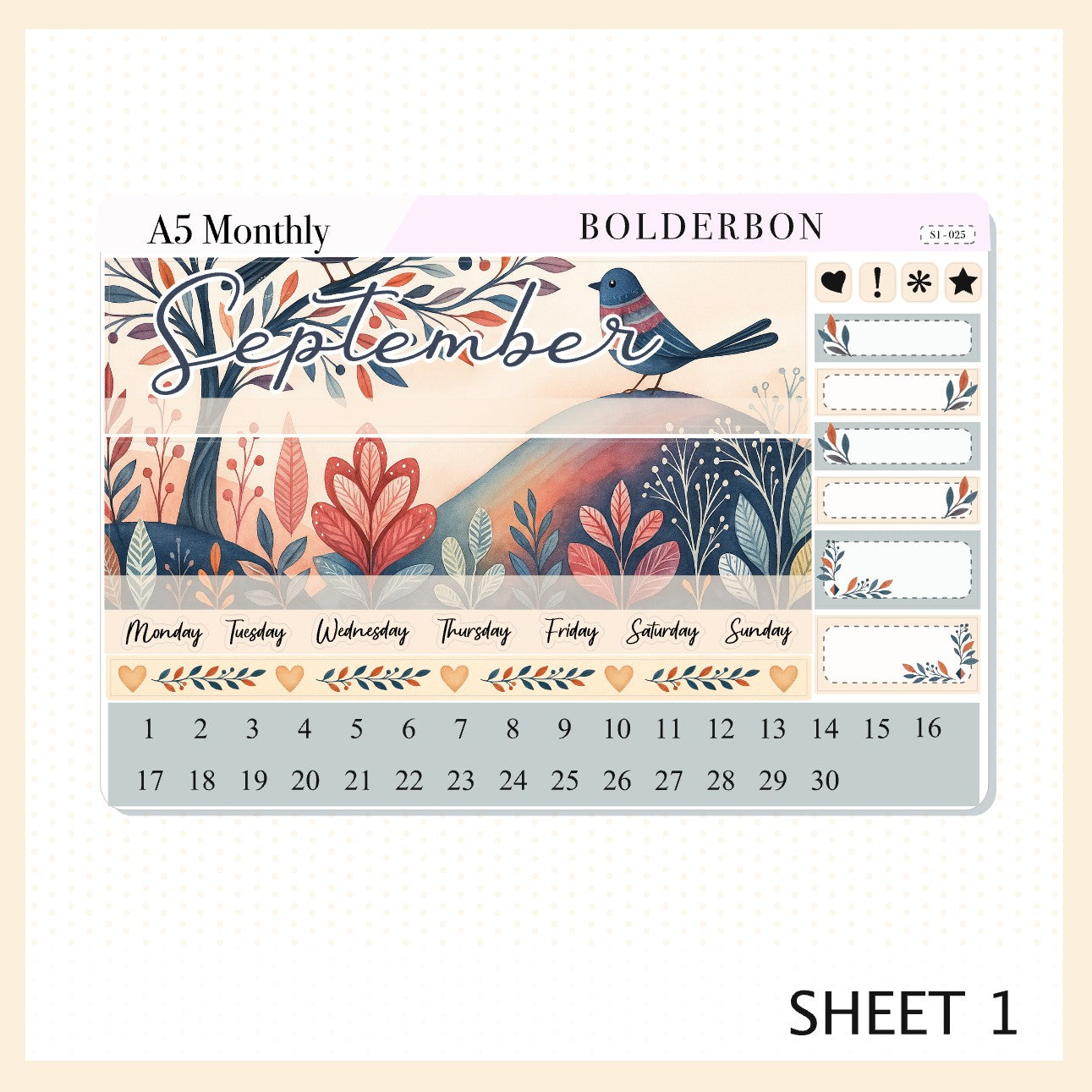 SEPTEMBER A5 MONTHLY KIT || Planner Stickers for Erin Condren