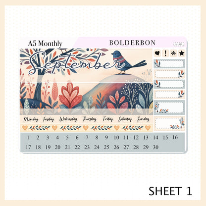 SEPTEMBER A5 MONTHLY KIT || Planner Stickers for Erin Condren
