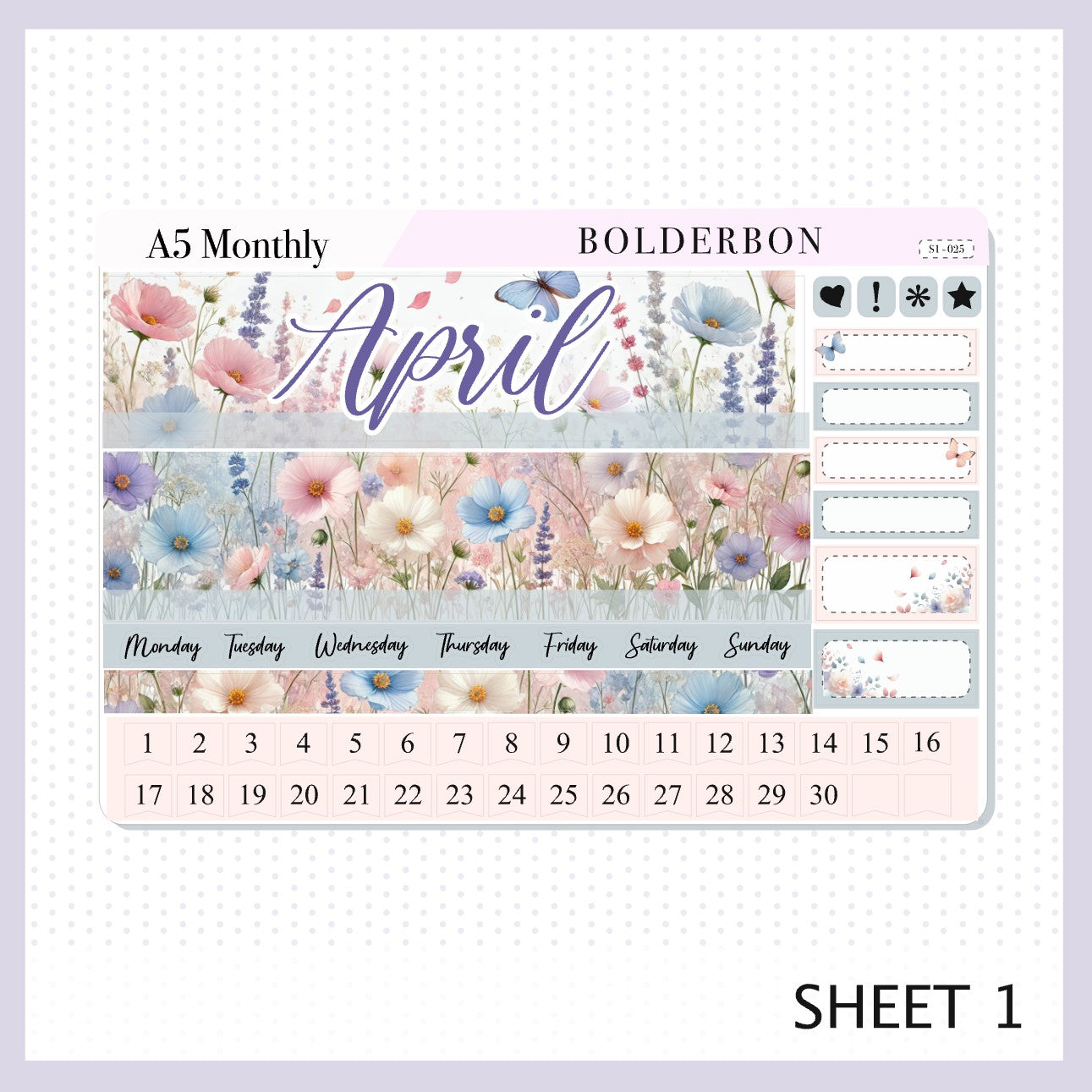 APRIL A5 MONTHLY KIT || Planner Stickers for Erin Condren || Spring Dream