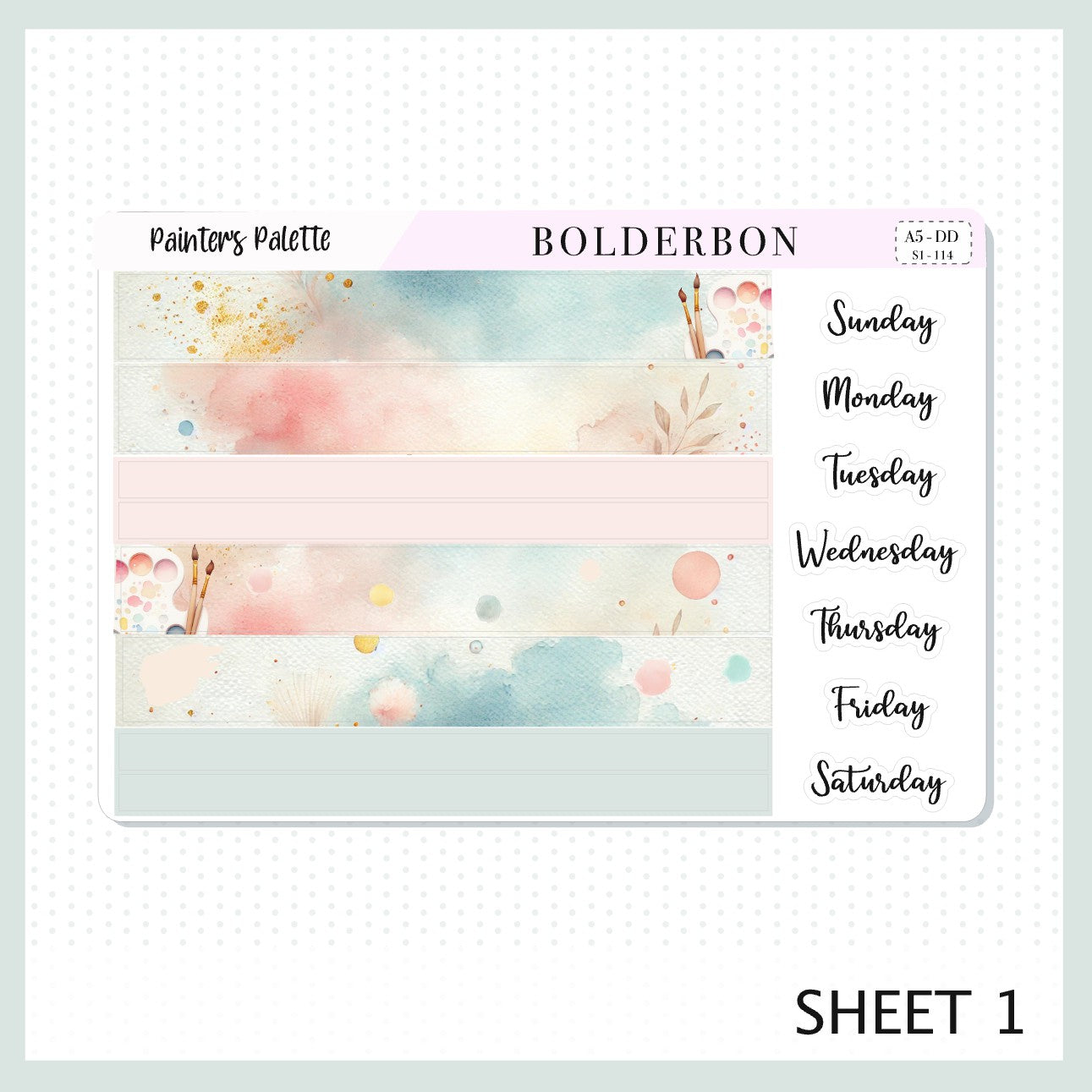 PAINTER'S PALETTE || A5 Daily Duo Planner Sticker Kit