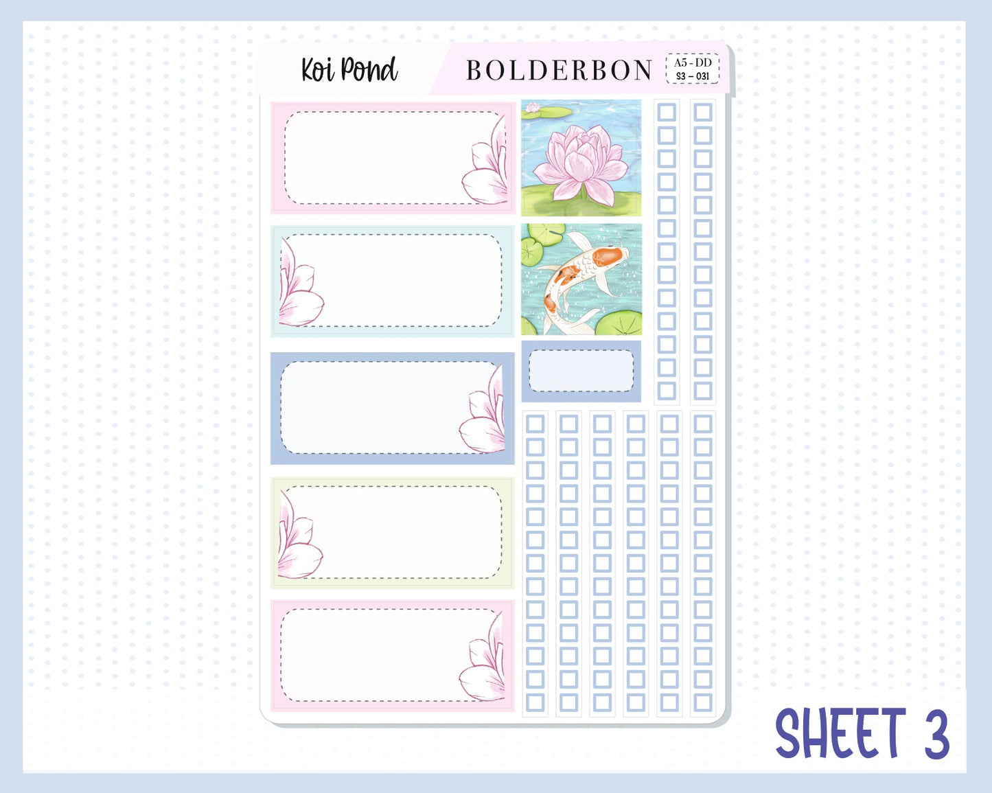 KOI POND || A5 Daily Duo Planner Sticker Kit