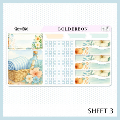 SHORELINE A5 Daily Duo ||  Planner Sticker Kit