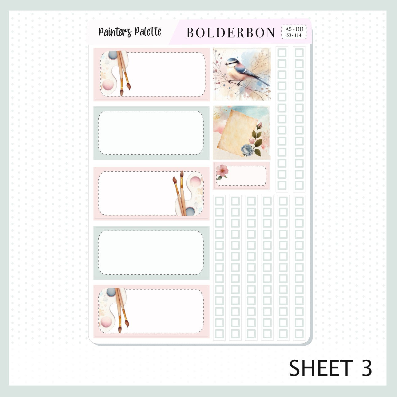 PAINTER'S PALETTE || A5 Daily Duo Planner Sticker Kit