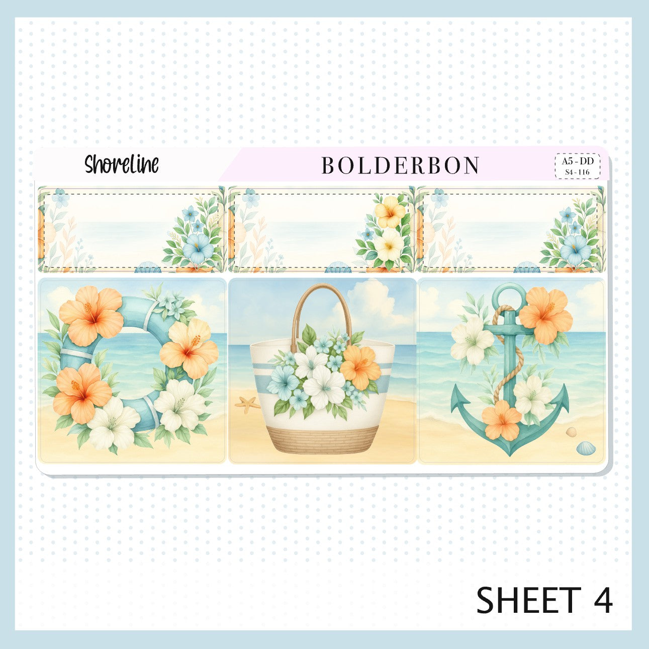 SHORELINE A5 Daily Duo ||  Planner Sticker Kit
