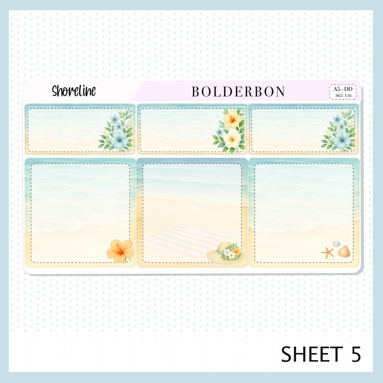 SHORELINE A5 Daily Duo ||  Planner Sticker Kit