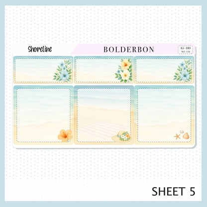 SHORELINE A5 Daily Duo ||  Planner Sticker Kit