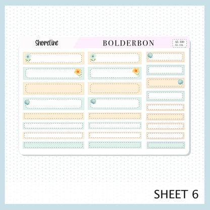 SHORELINE A5 Daily Duo ||  Planner Sticker Kit