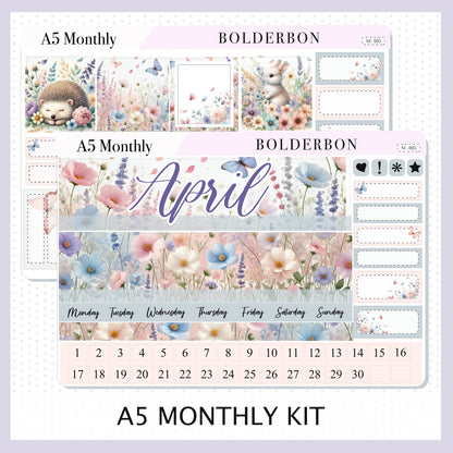 APRIL A5 MONTHLY KIT || Planner Stickers for Erin Condren || Spring Dream