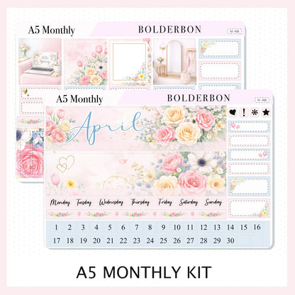 APRIL A5 MONTHLY KIT || Planner Stickers for Erin Condren