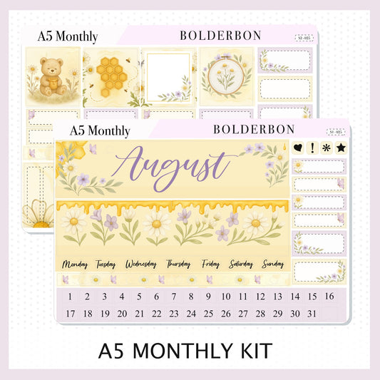 AUGUST A5 MONTHLY KIT || Planner Stickers for Erin Condren