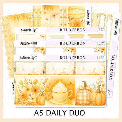 AUTUMN LIGHT A5 Daily Duo || Planner Sticker Kit
