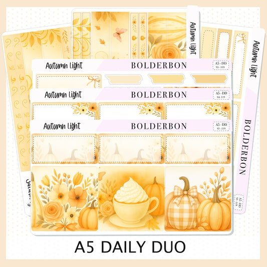 AUTUMN LIGHT A5 Daily Duo || Planner Sticker Kit