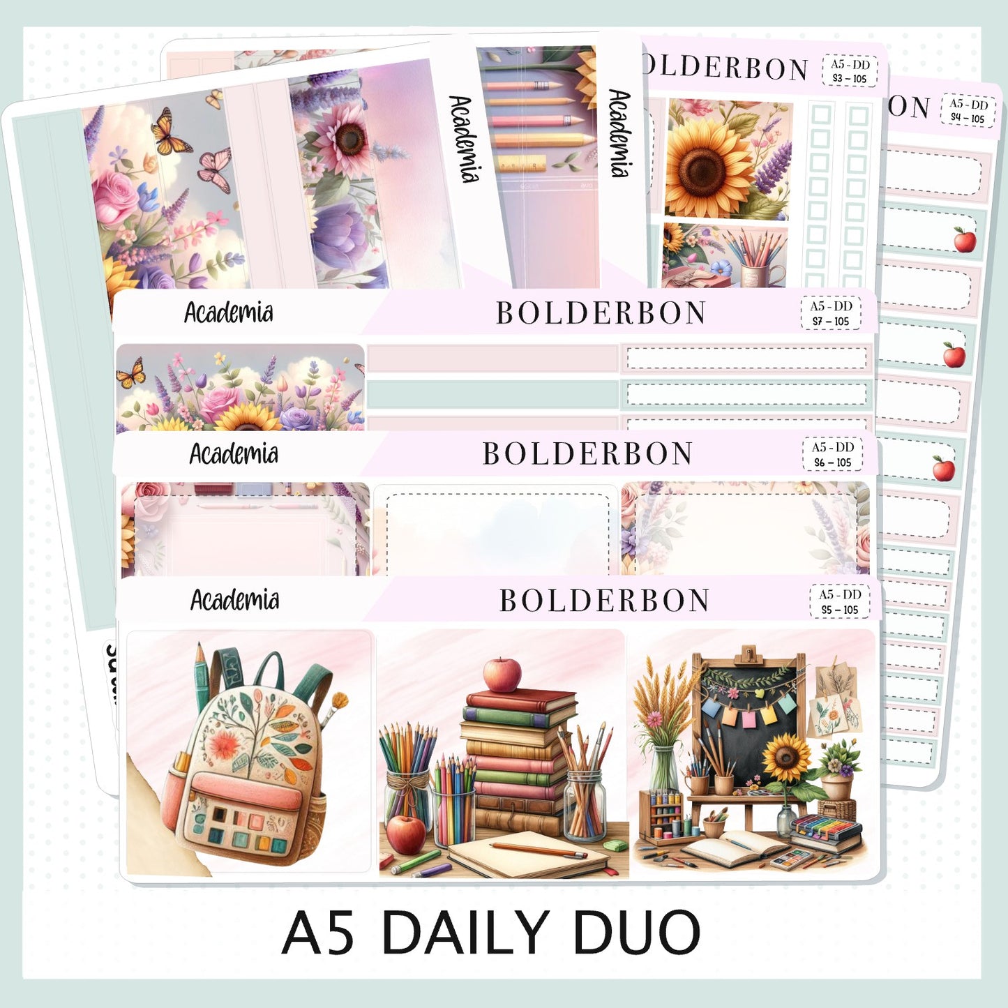 ACADEMIA || A5 Daily Duo Planner Sticker Kit
