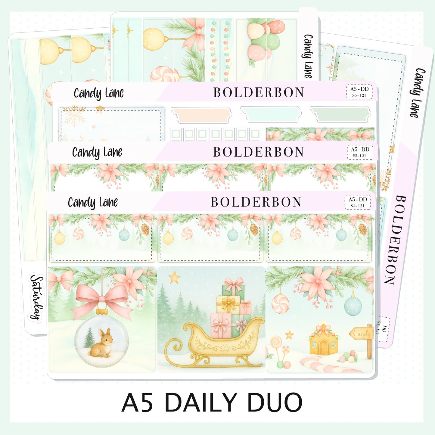 CANDY LANE A5 Daily Duo || Planner Sticker Kit