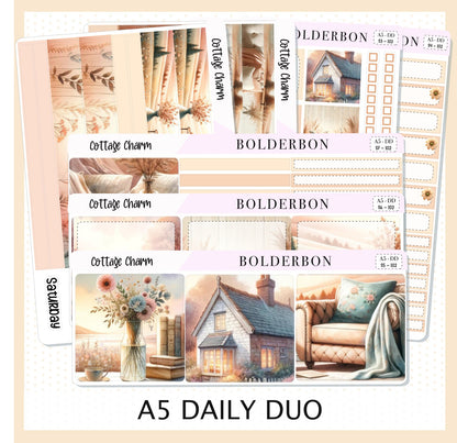 COTTAGE CHARM || A5 Daily Duo Planner Sticker Kit