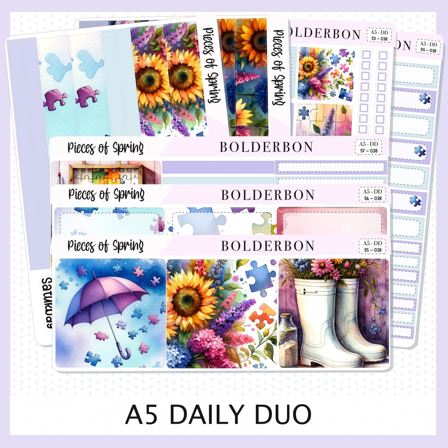 PIECES OF SPRING|| A5 Daily Duo Planner Sticker Kit