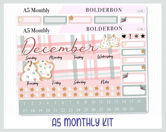 DECEMBER A5 MONTHLY KIT || Planner Stickers for Erin Condren