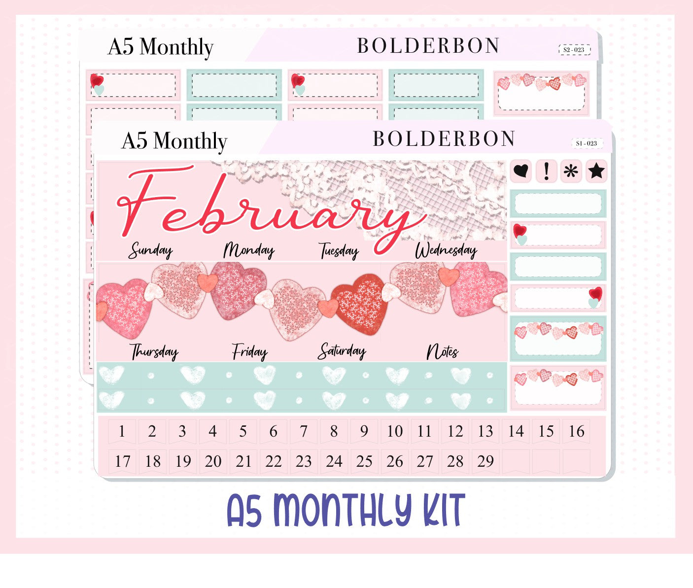 FEBRUARY A5 MONTHLY KIT || Planner Stickers for Erin Condren