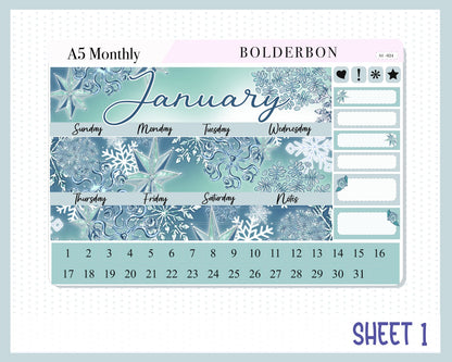 JANUARY A5 MONTHLY KIT || Planner Stickers for Erin Condren