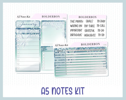 JANUARY - A5 NOTES KIT || Planner Sticker Kit, Midnight Frost, Winter