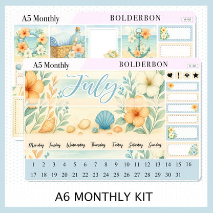 JULY A5 MONTHLY KIT || Planner Stickers for Erin Condren