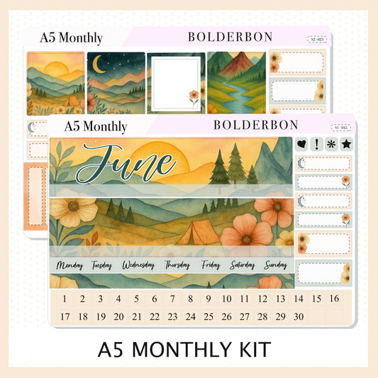 JUNE A5 MONTHLY KIT || Planner Stickers for Erin Condren