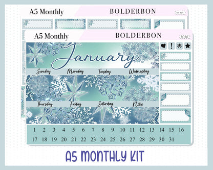 JANUARY A5 MONTHLY KIT || Planner Stickers for Erin Condren
