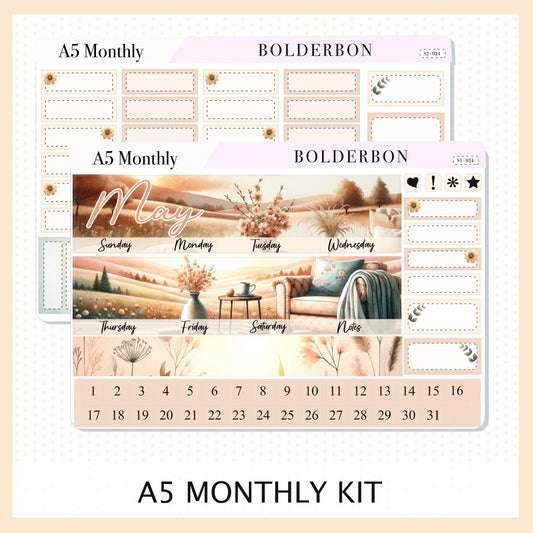 May A5 MONTHLY KIT || Planner Stickers for Erin Condren