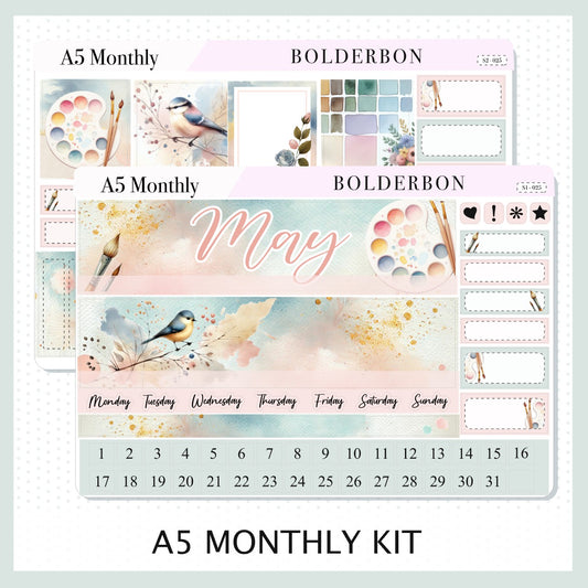 MAY A5 MONTHLY KIT || Painter's Palette Planner Stickers for Erin Condren