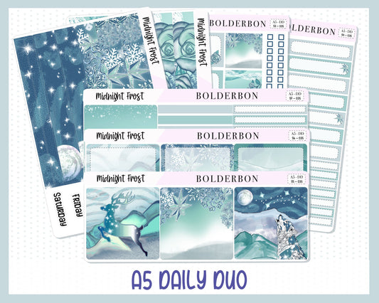MIDNIGHT FROST || A5 Daily Duo Planner Sticker Kit