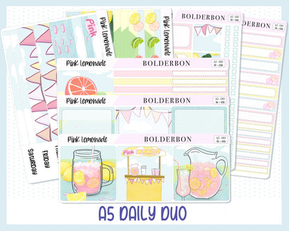 PINK LEMONADE || A5 Daily Duo Planner Sticker Kit