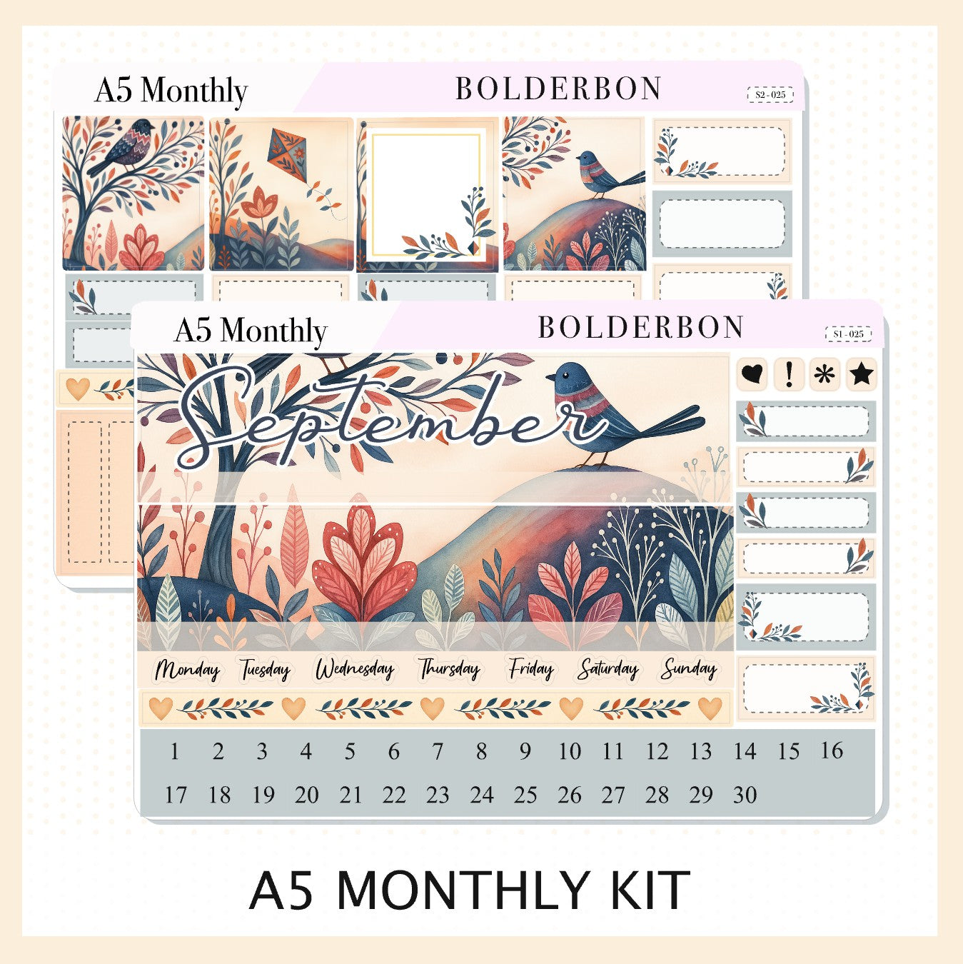 SEPTEMBER A5 MONTHLY KIT || Planner Stickers for Erin Condren