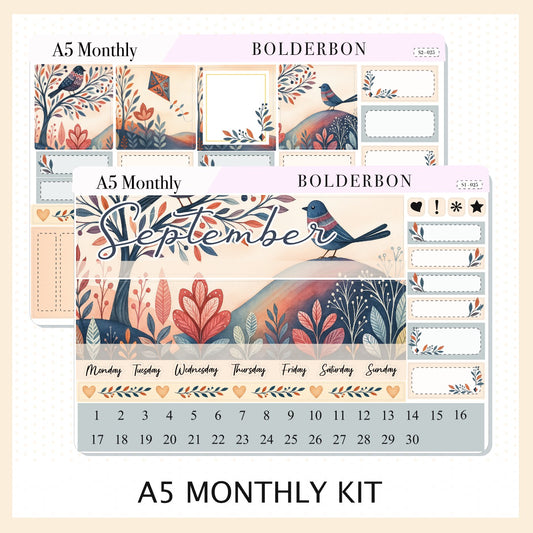 SEPTEMBER A5 MONTHLY KIT || Planner Stickers for Erin Condren