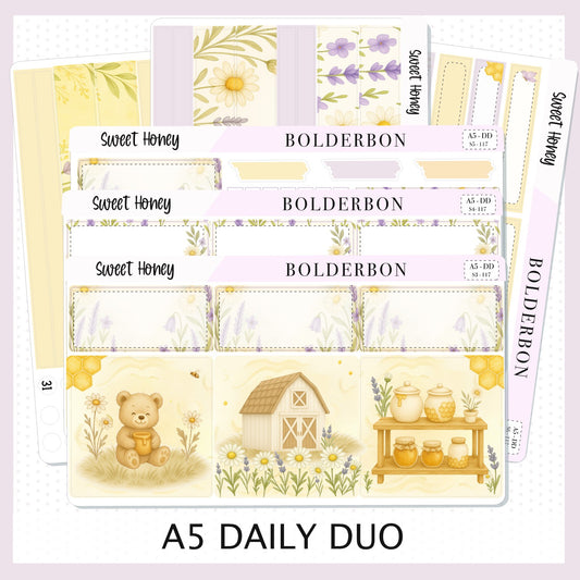 SWEET HONEY A5 Daily Duo ||  Planner Sticker Kit