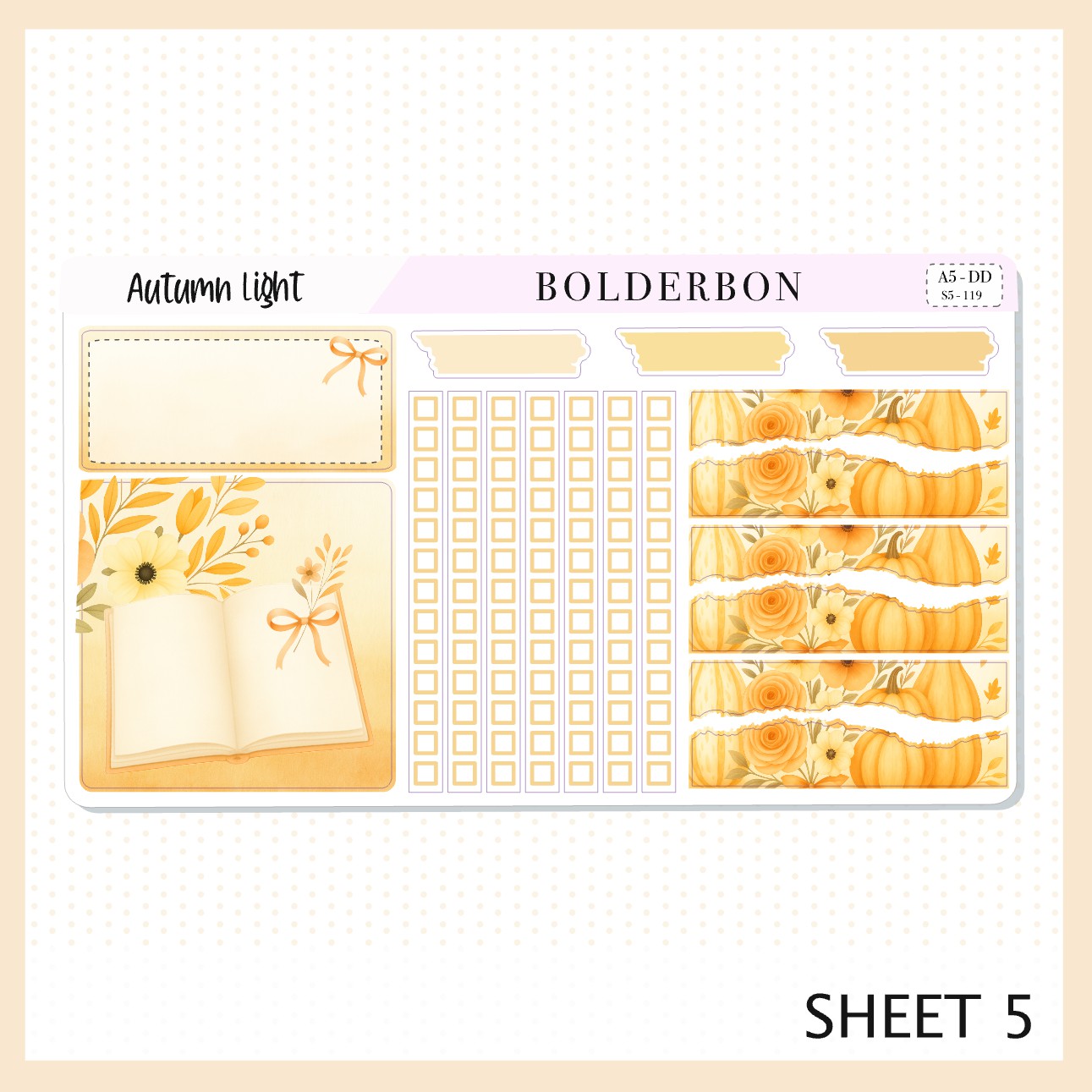 AUTUMN LIGHT A5 Daily Duo || Planner Sticker Kit