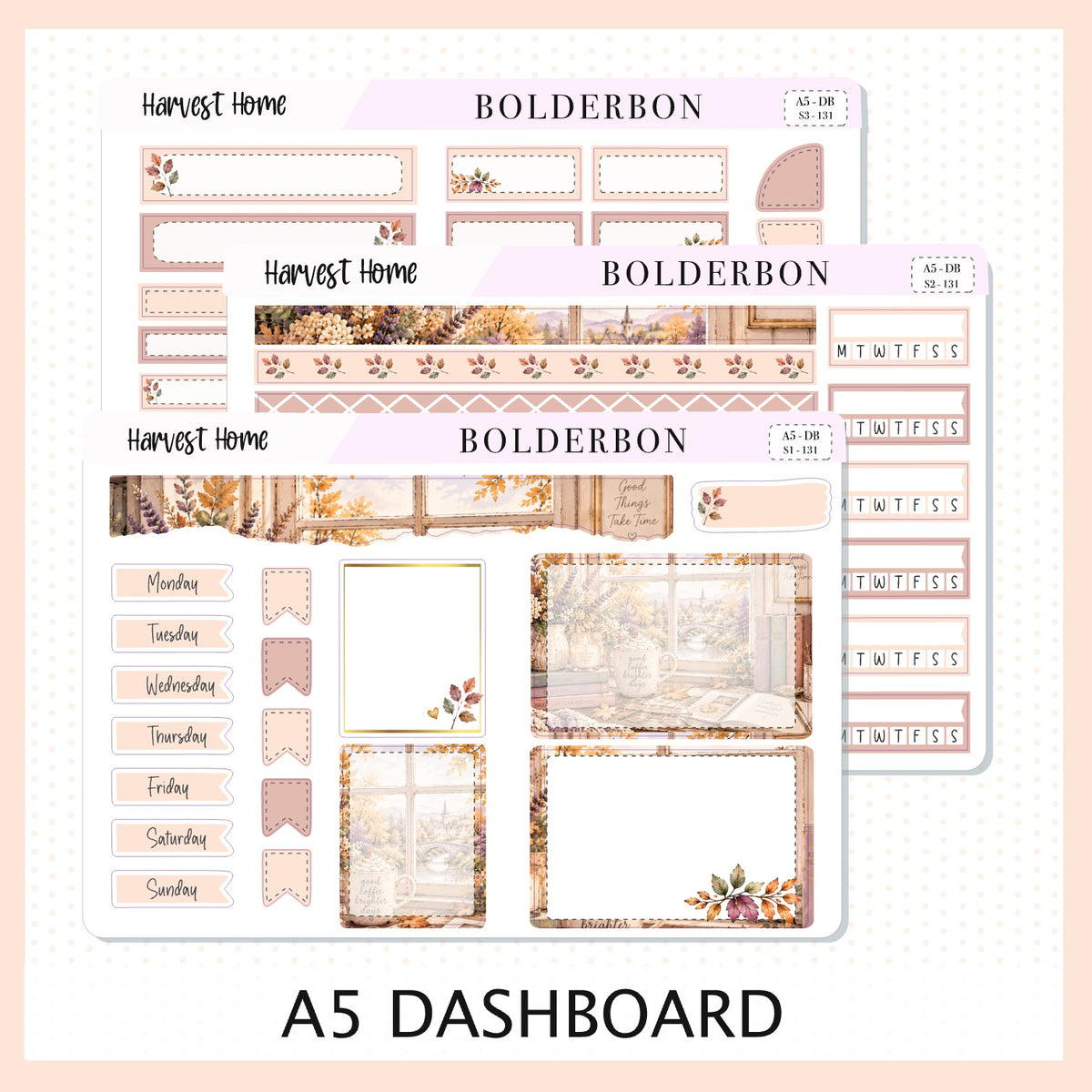 Harvest Home • A5 Weekly Dashboard Kit