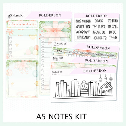 DECEMBER A5 Notes Kit || New Layout 2025/2026, Planner Sticker Kit for Erin Condren Planners, Candy Lane Theme