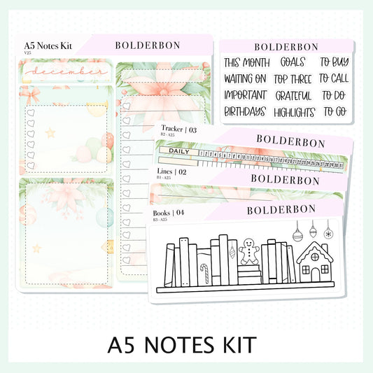 DECEMBER A5 Notes Kit || New Layout 2025/2026, Planner Sticker Kit for Erin Condren Planners, Candy Lane Theme