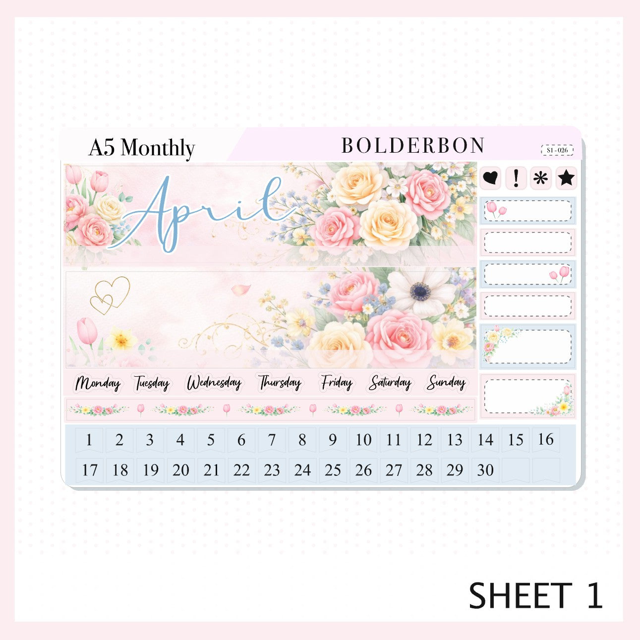 APRIL A5 MONTHLY KIT || Planner Stickers for Erin Condren
