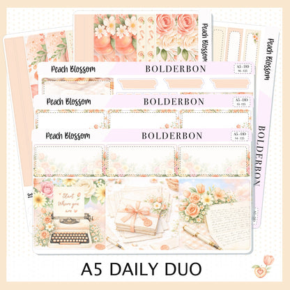 PEACH BLOSSOM A5 Daily Duo || EC Planner Sticker Kit