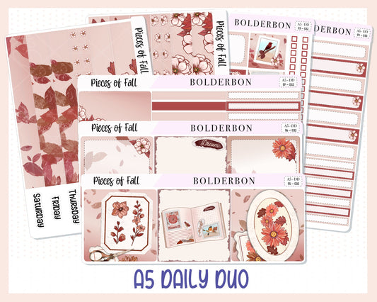 PIECES OF FALL || A5 Daily Duo Planner Sticker Kit