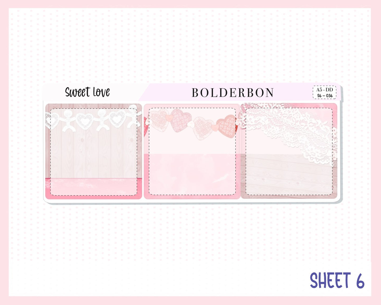 SWEET LOVE || A5 Daily Duo Planner Sticker Kit